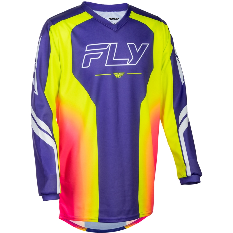 FLY Racing F-16 Raze Kinder-Motocross-Trikot Lila-Rot-Gelb