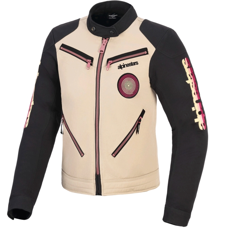 Alpinestars Stella Grace Damen-Motorradjacke, sand-schwarz-mehrfarbig
