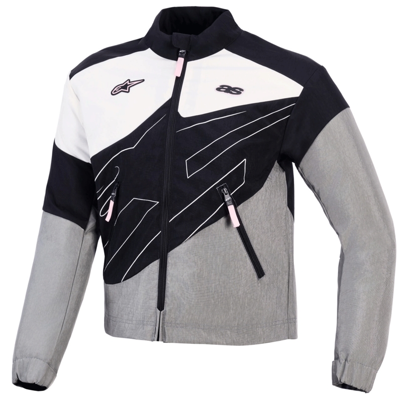 Alpinestars Stella Moshell Damen-Motorradjacke schwarz-grau-weiß-rosa