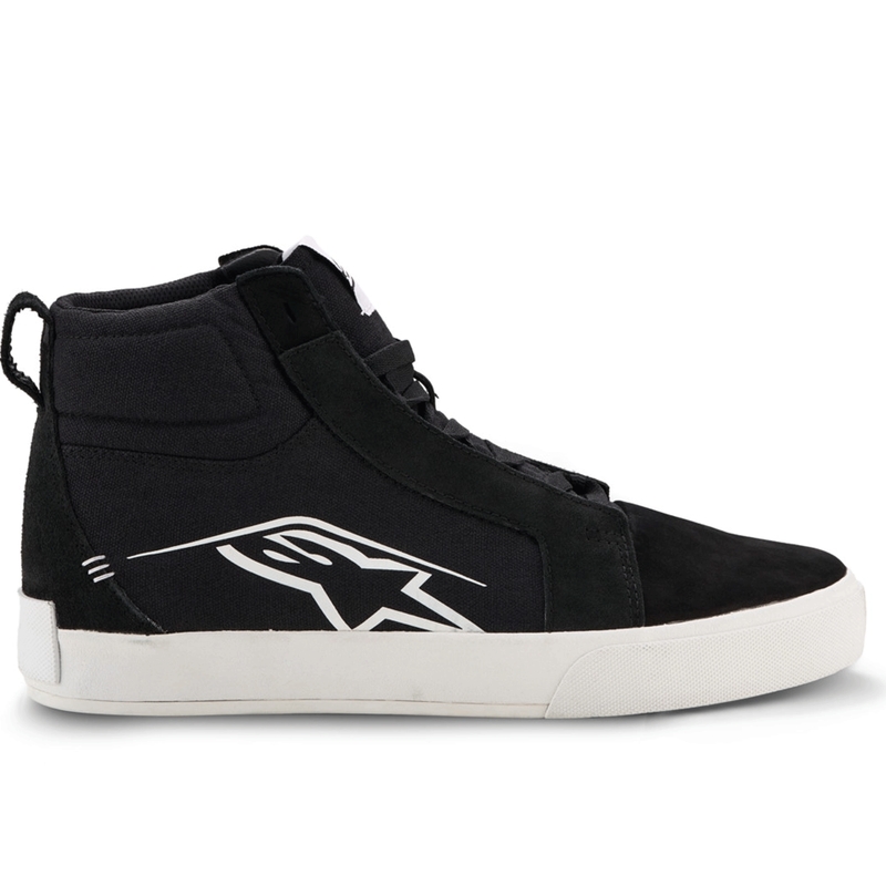 Alpinestars Ride-63 Motorradstiefel aus Canvas, Schwarz-Weiß
