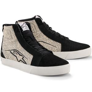 Alpinestars Ride-63 Motorradstiefel aus Canvas, Schwarz-Hellgrau-Weiß