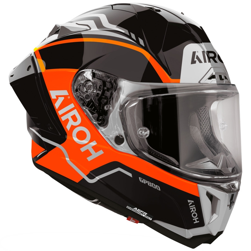 Airoh GP 800 Lane Integralhelm für Motorräder, fluoreszierend orange