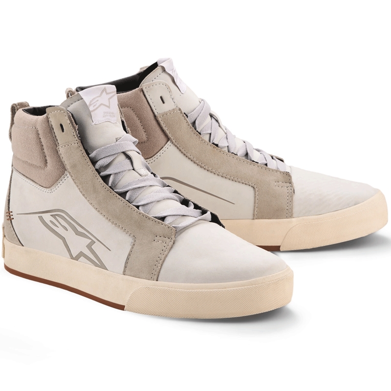Alpinestars Ride-63 Motorradstiefel aus Leder, Weiß-Grau-Braun