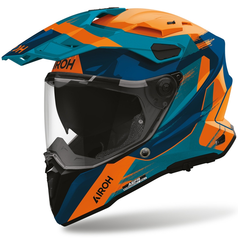 Enduro-Motorradhelm Airoh Commander 2 Razor blau-orange