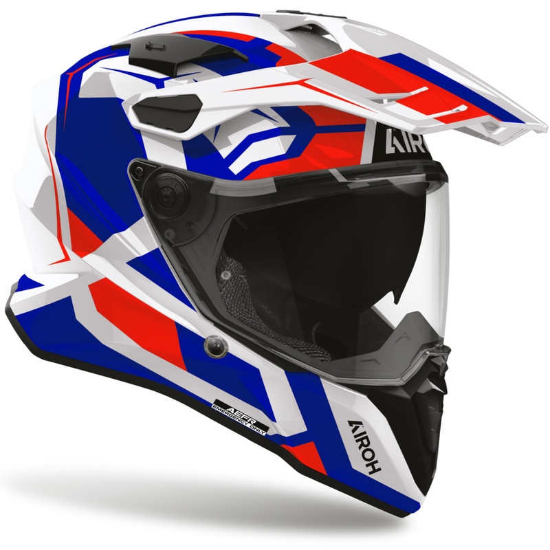 Enduro-Motorradhelm Airoh Commander 2 Polar blau-rot