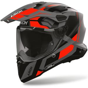 Enduro-Motorradhelm Airoh Commander 2 Polar matt fluoreszierend rot