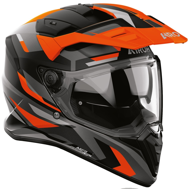 Enduro-Motorradhelm Airoh BADX-X Glitch, mattes Orange