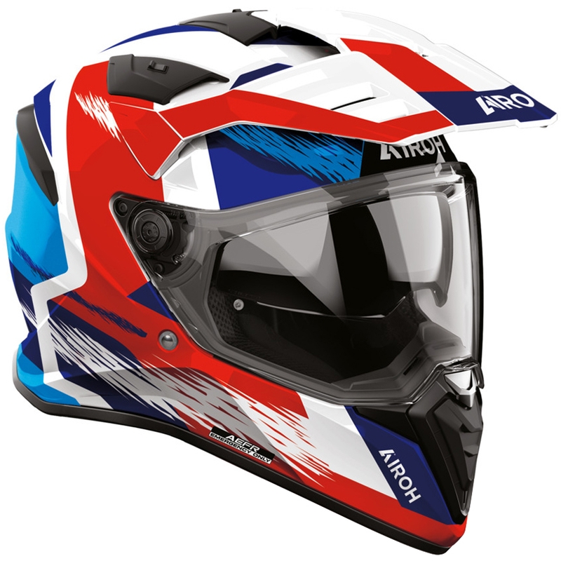 Enduro-Motorradhelm Airoh BADX-X Airspeed blau-rot