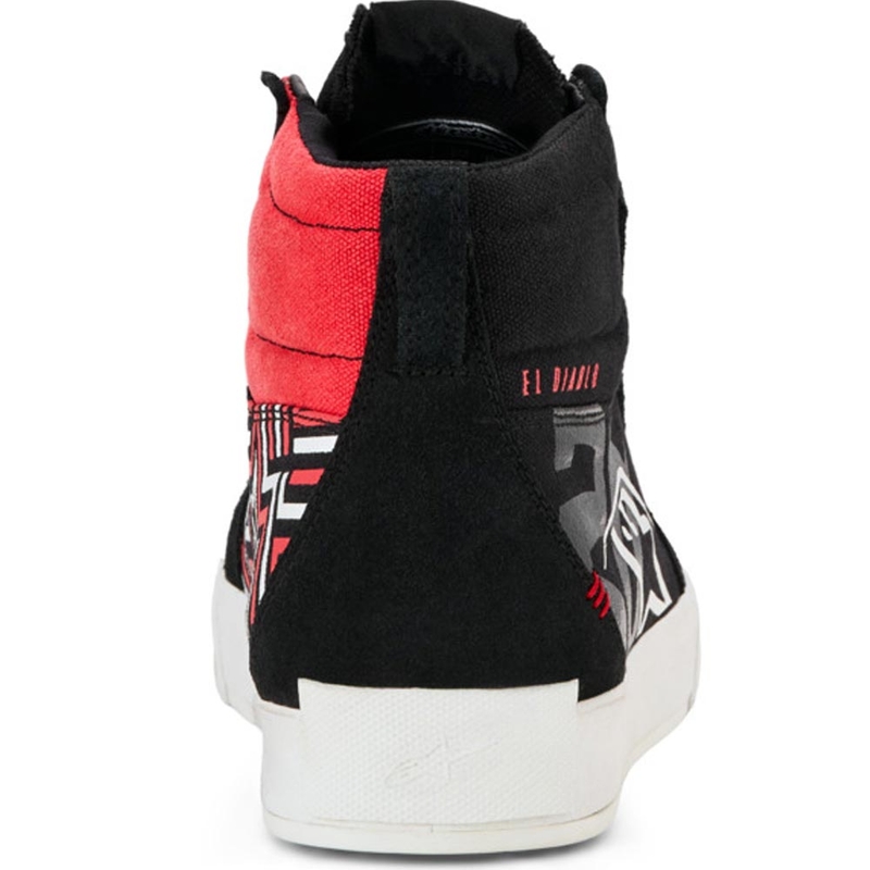 Alpinestars Ride-63 Canvas FQ20 Motorradstiefel Schwarz-Weiß-Rot