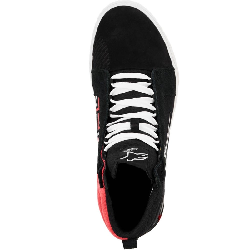 Alpinestars Ride-63 Canvas FQ20 Motorradstiefel Schwarz-Weiß-Rot