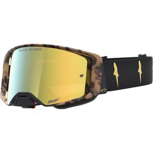Alpinestars Supertech Zona Motocross-Brille in limitierter Auflage, schwarz-braun mit verspiegeltem goldfarbenem Plexiglas