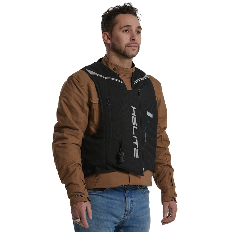 Airbag-Weste für Motorrad Helite Double Turtle schwarz