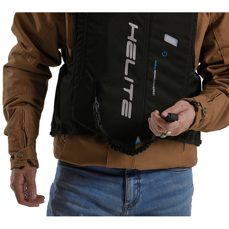 Airbag-Weste für Motorrad Helite Double Turtle schwarz