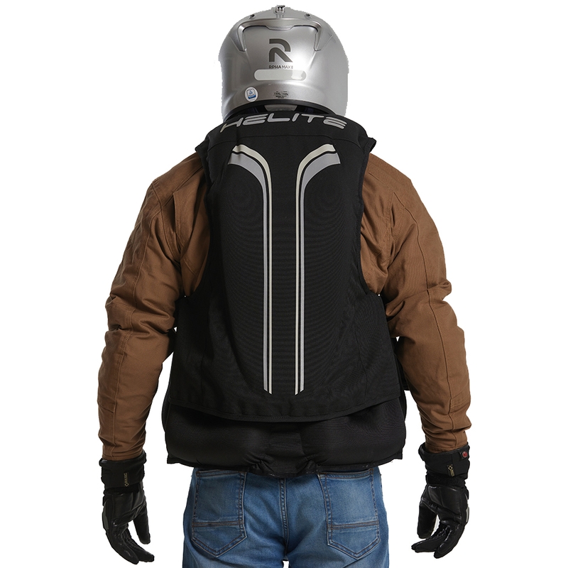 Airbag-Weste für Motorrad Helite Double Turtle schwarz
