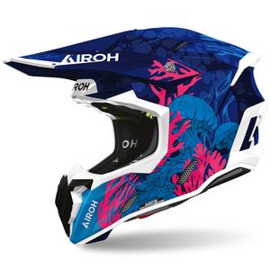 Airoh Twist 3 Unterwasser-Motocrosshelm blau-weiß-rosa