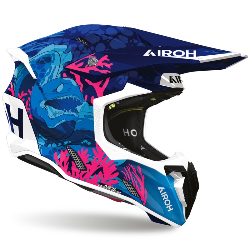 Airoh Twist 3 Unterwasser-Motocrosshelm blau-weiß-rosa