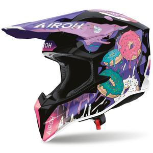 Airoh Wrap Donuts Motorrad-Motocrosshelm pink-lila-schwarz