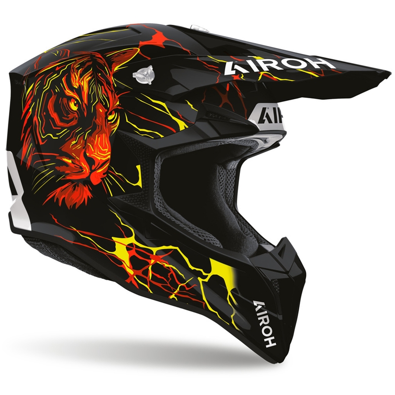Airoh Wrap Tyger Motorrad-Motocrosshelm schwarz-rot-gelb