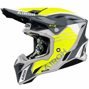 Airoh Aviator Factory Atlan Motocross-Helm, grau-gelb
