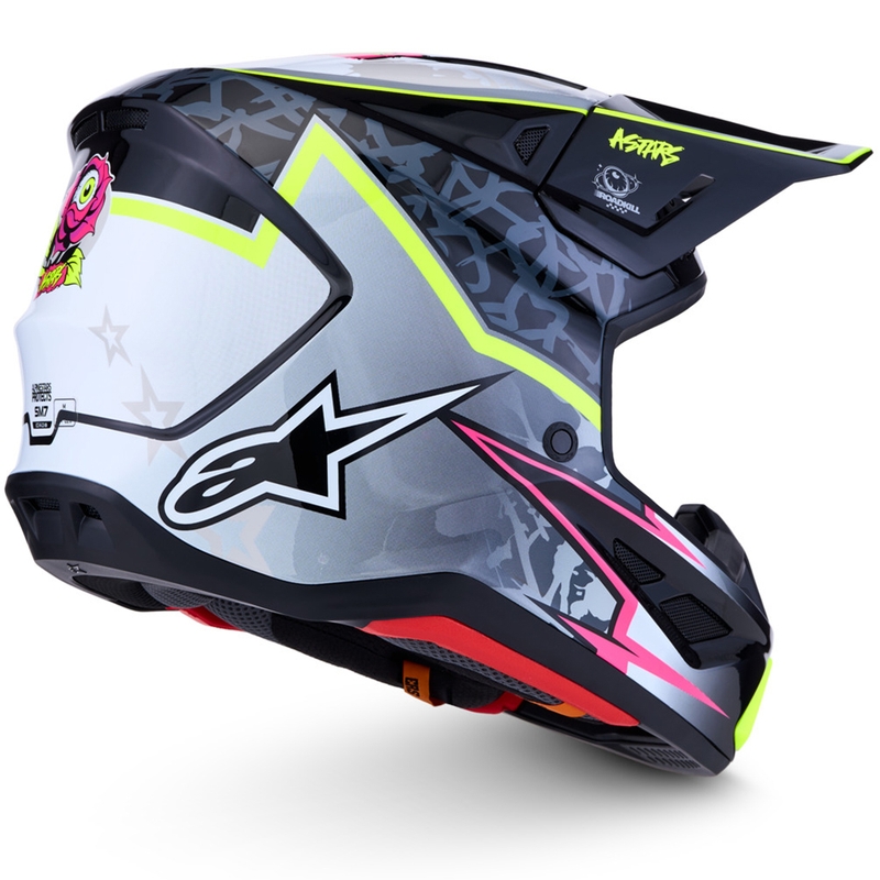 Alpinestars Supertech S-M7 Blaster Motorrad-Motocross-Helm Grau-Fluogelb