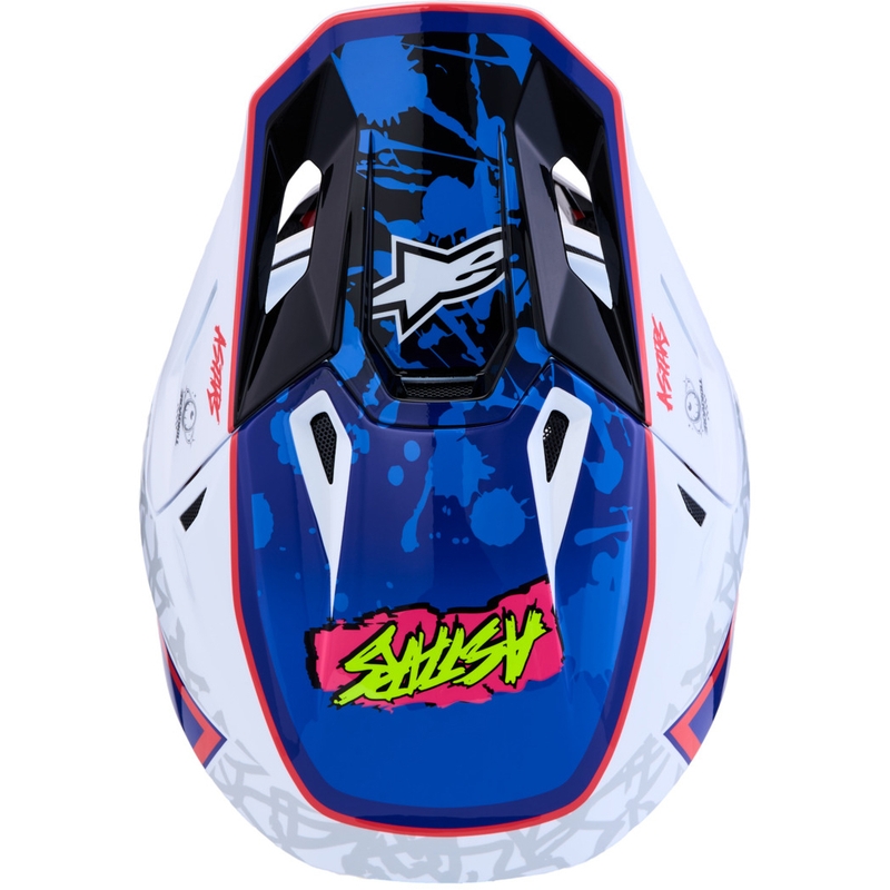 Alpinestars Supertech S-M7 Blaster weiß-blauer Motocross-Helm