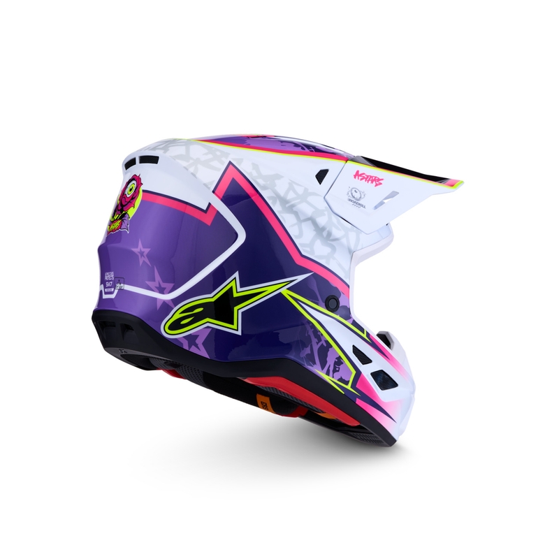 Alpinestars Supertech S-M7 Blaster Motorrad-Motocrosshelm lila-weiß