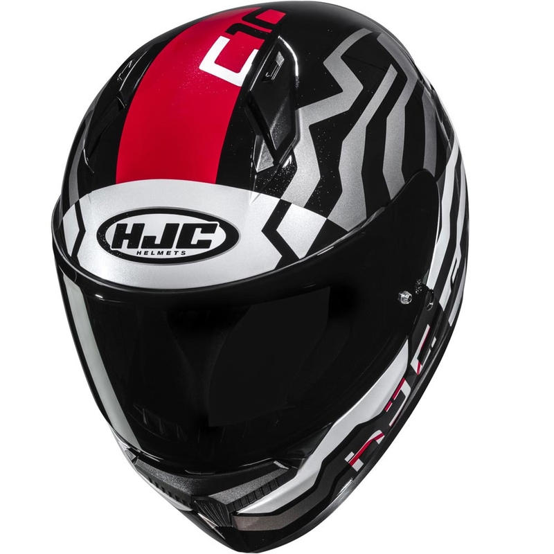 HJC C10 Blade MC1 Integralhelm für Motorräder, schwarz-weiß-rot