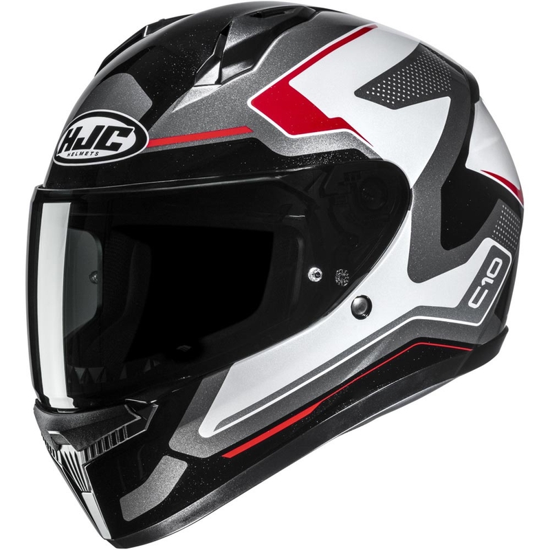 Integralhelm HJC C10 Cric MC1 schwarz-weiß-rot