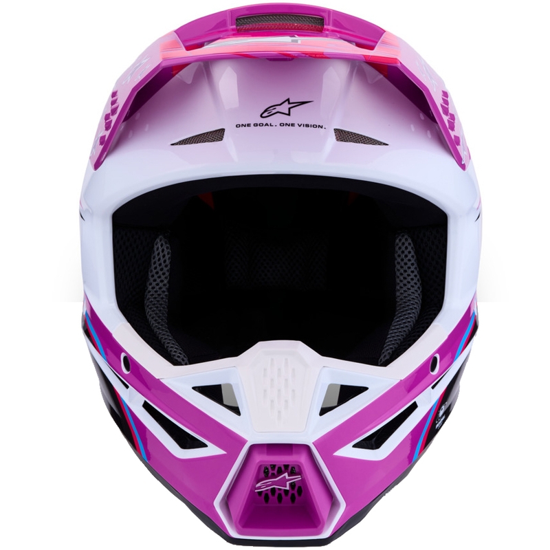 Alpinestars S-M3 Falcon Motorrad-Motocrosshelm lila-weiß-fluoreszierend pink