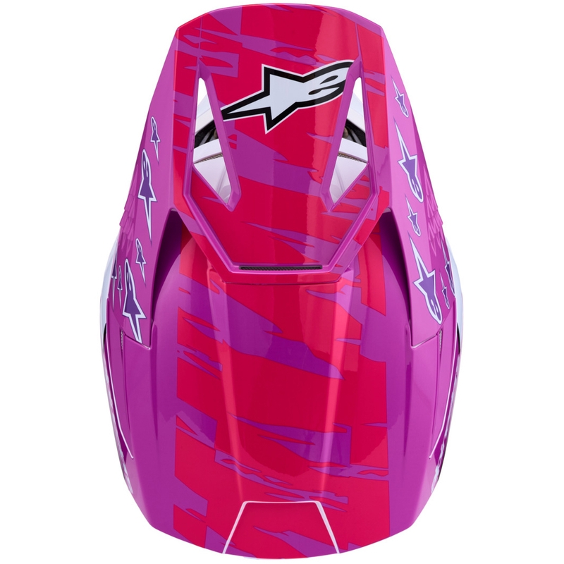 Alpinestars S-M3 Falcon Motorrad-Motocrosshelm lila-weiß-fluoreszierend pink