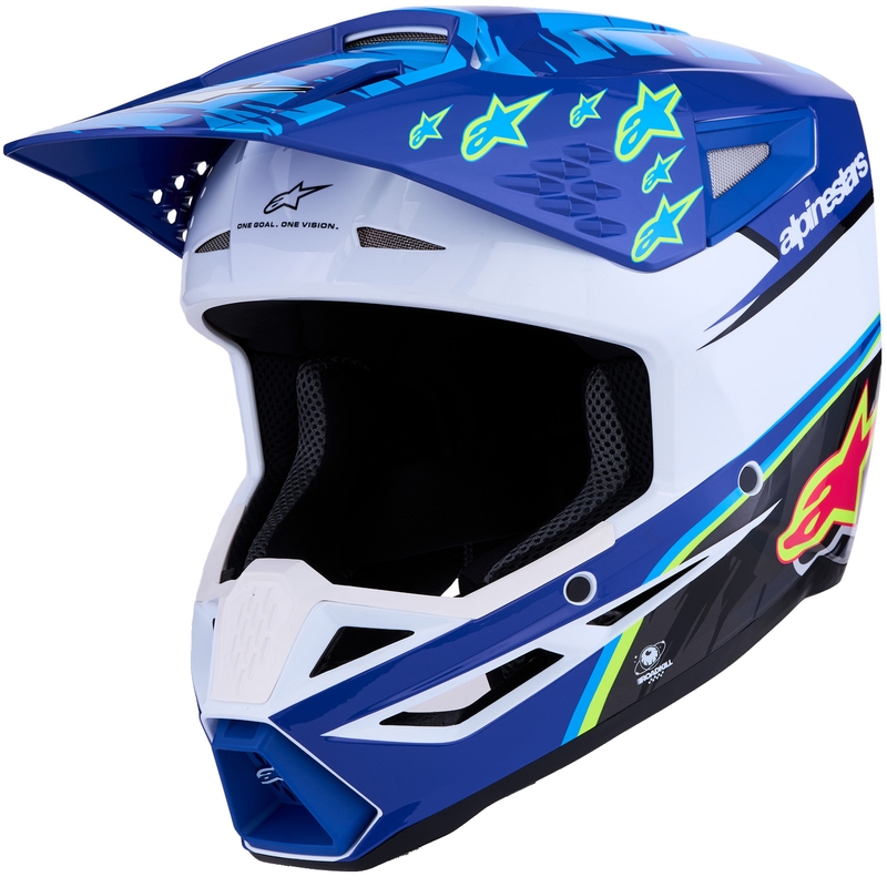 Alpinestars S-M3 Falcon Motorrad-Motocrosshelm blau-weiß-schwarz