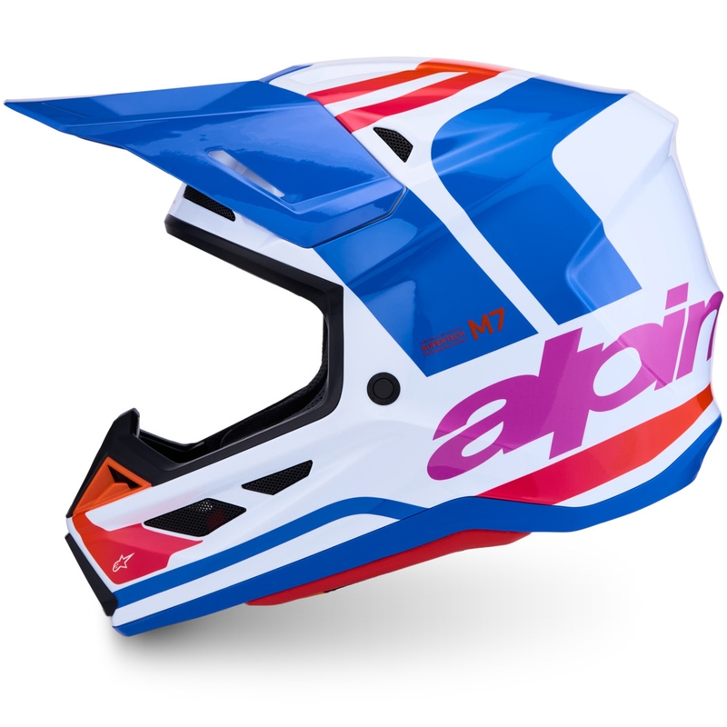 Alpinestars Supertech S-M7 Core Motocross-Helm weiß-blau-orange