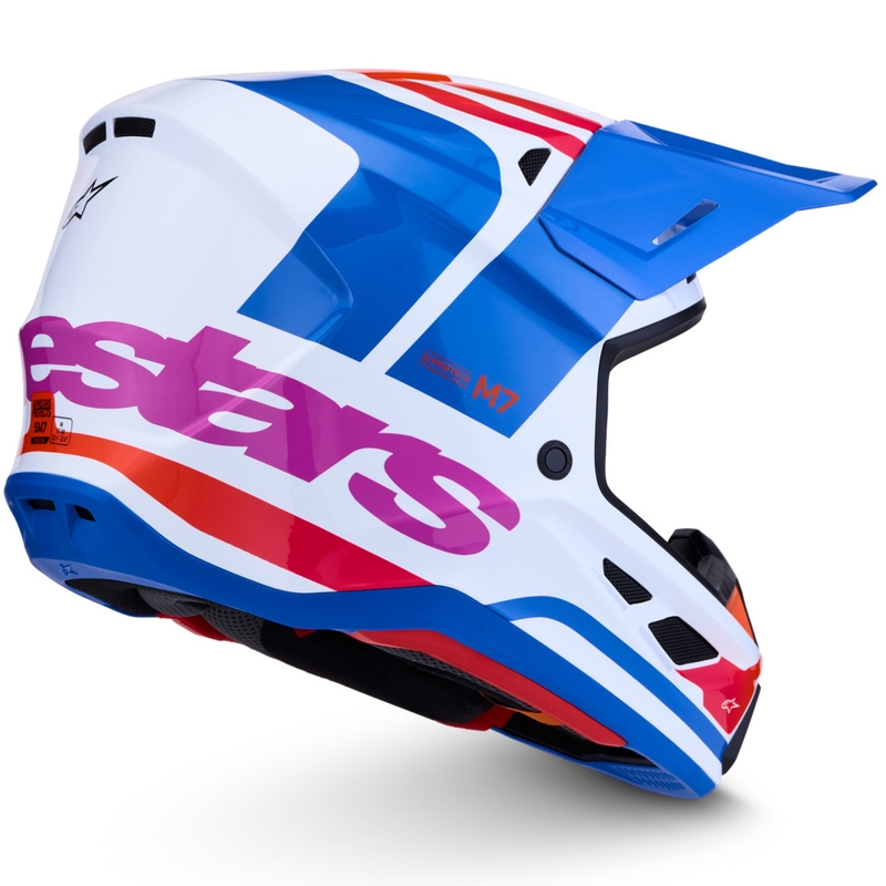 Alpinestars Supertech S-M7 Core Motocross-Helm weiß-blau-orange