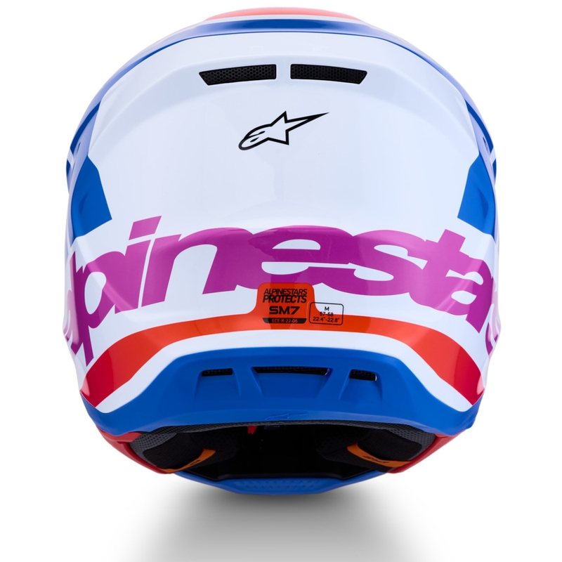 Alpinestars Supertech S-M7 Core Motocross-Helm weiß-blau-orange