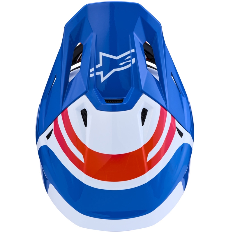 Alpinestars Supertech S-M7 Core Motocross-Helm weiß-blau-orange