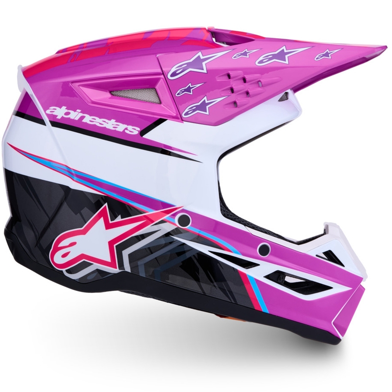 Alpinestars S-M3 Falcon Kinder-Motocrosshelm Lila-Weiß-Schwarz
