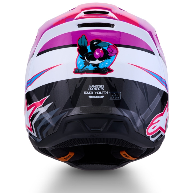Alpinestars S-M3 Falcon Kinder-Motocrosshelm Lila-Weiß-Schwarz