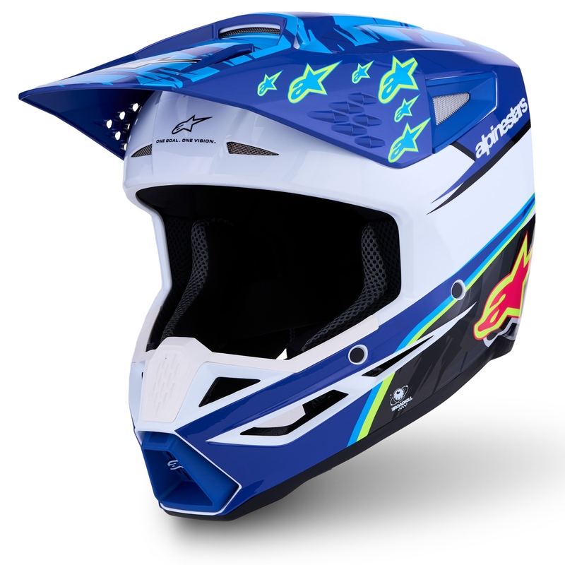 Alpinestars S-M3 Falcon Kinder-Motocrosshelm blau-weiß-schwarz