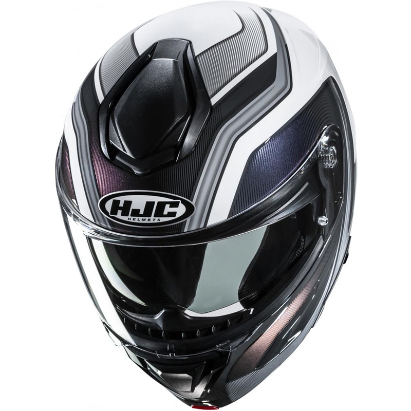 Klappbarer Motorradhelm HJC C92 Sirius MC10, schwarz-weiß