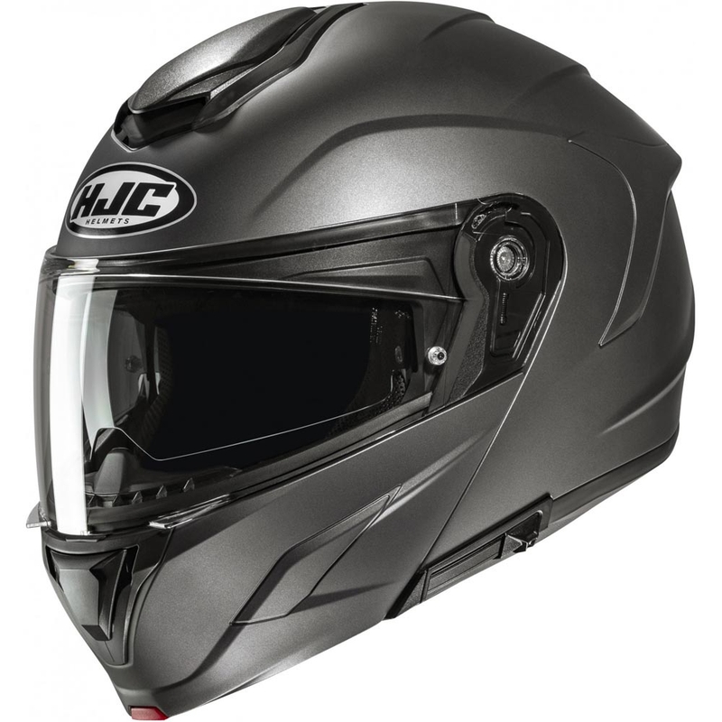 Klappbarer Motorradhelm HJC C92, massives, seidenmattes Titan