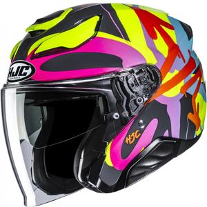 Offener Motorradhelm HJC F31 Sora MC38, schwarz