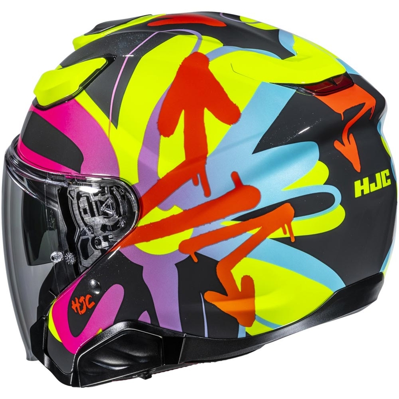 Offener Motorradhelm HJC F31 Sora MC38, schwarz