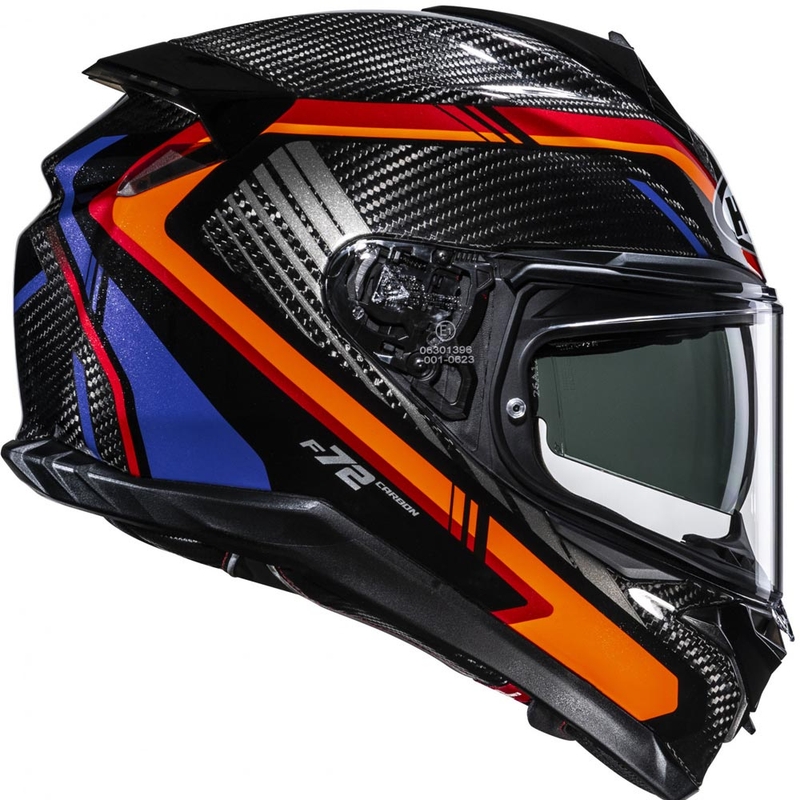 Integralhelm HJC F72 Carbon Kairo MC8 schwarz-orange-rot-lila