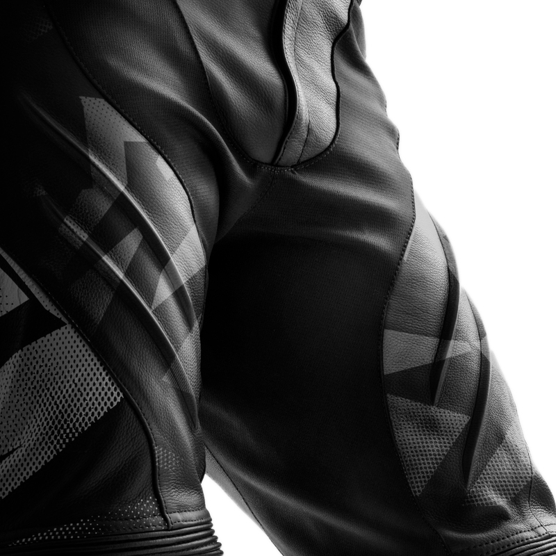 Leder-Motorradhose Rebelhorn Inferno schwarz und weiß