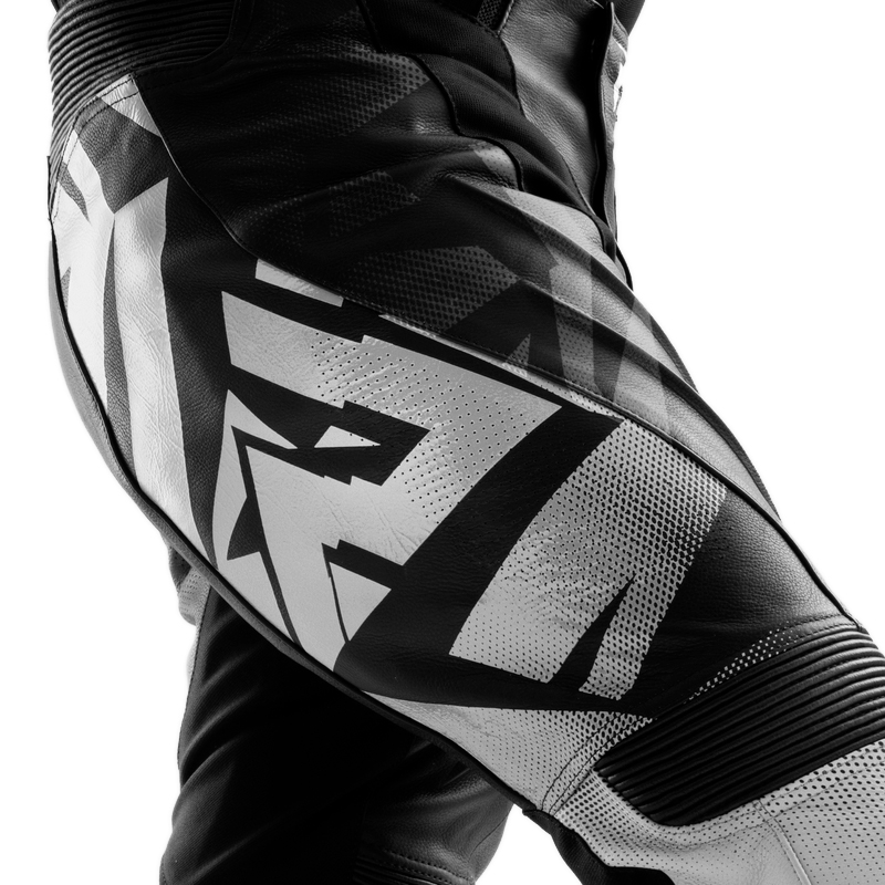Leder-Motorradhose Rebelhorn Inferno schwarz und weiß