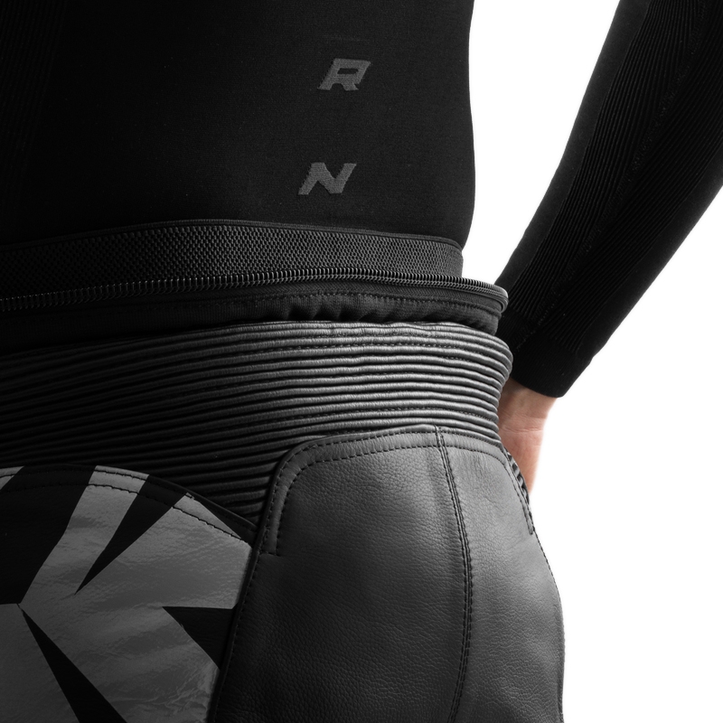 Leder-Motorradhose Rebelhorn Inferno schwarz und weiß
