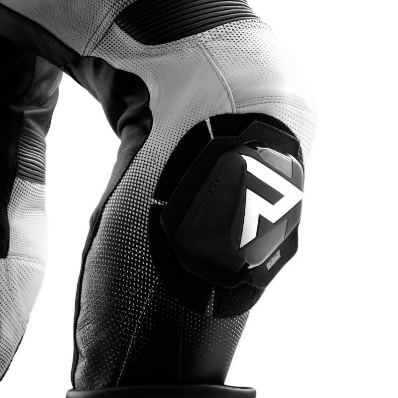 Leder-Motorradhose Rebelhorn Inferno schwarz und weiß