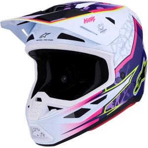 Alpinestars Supertech S-M7 Blaster Motorrad-Motocrosshelm lila-weiß