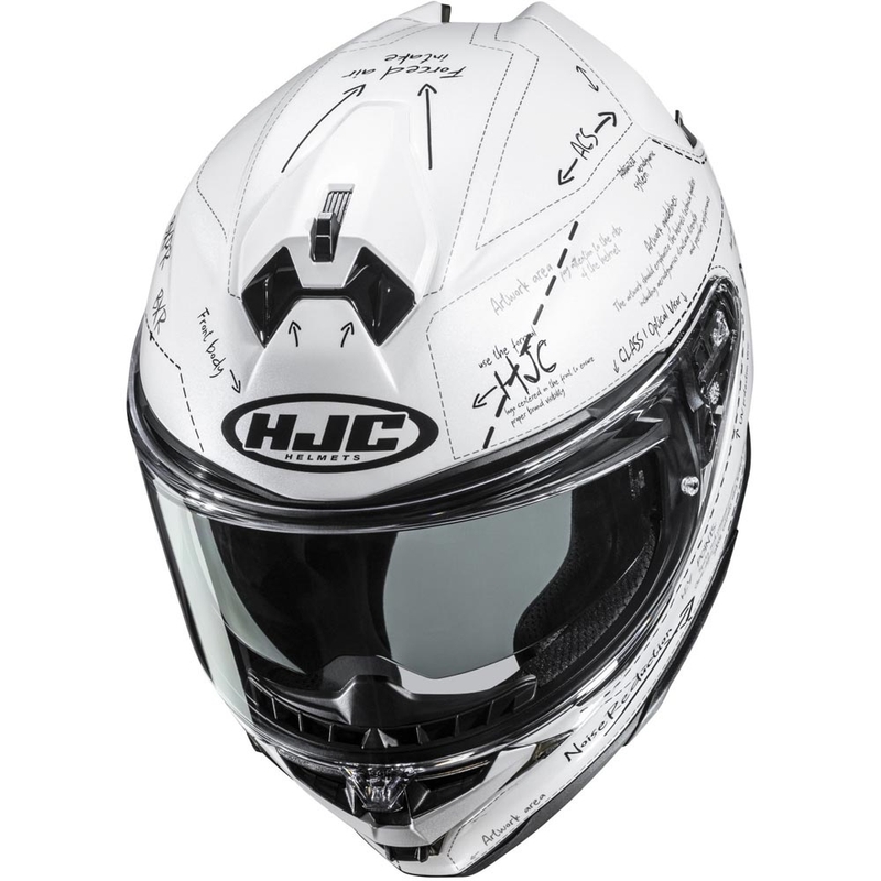 HJC F72 Odyssea MC10 Integralhelm für Motorräder, weiß-schwarz