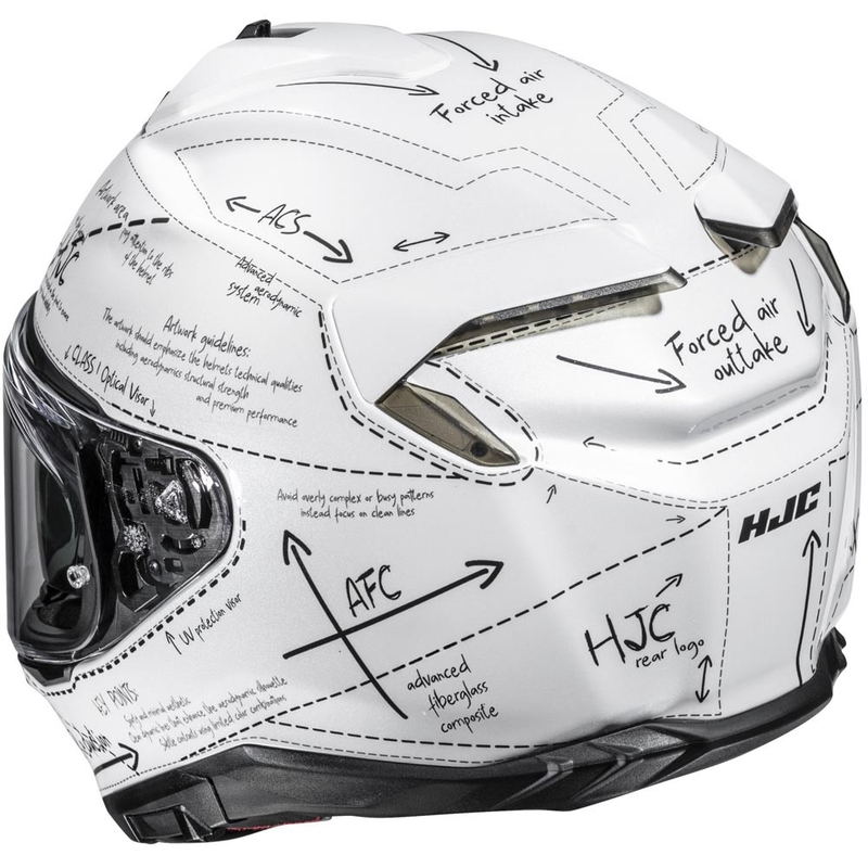 HJC F72 Odyssea MC10 Integralhelm für Motorräder, weiß-schwarz